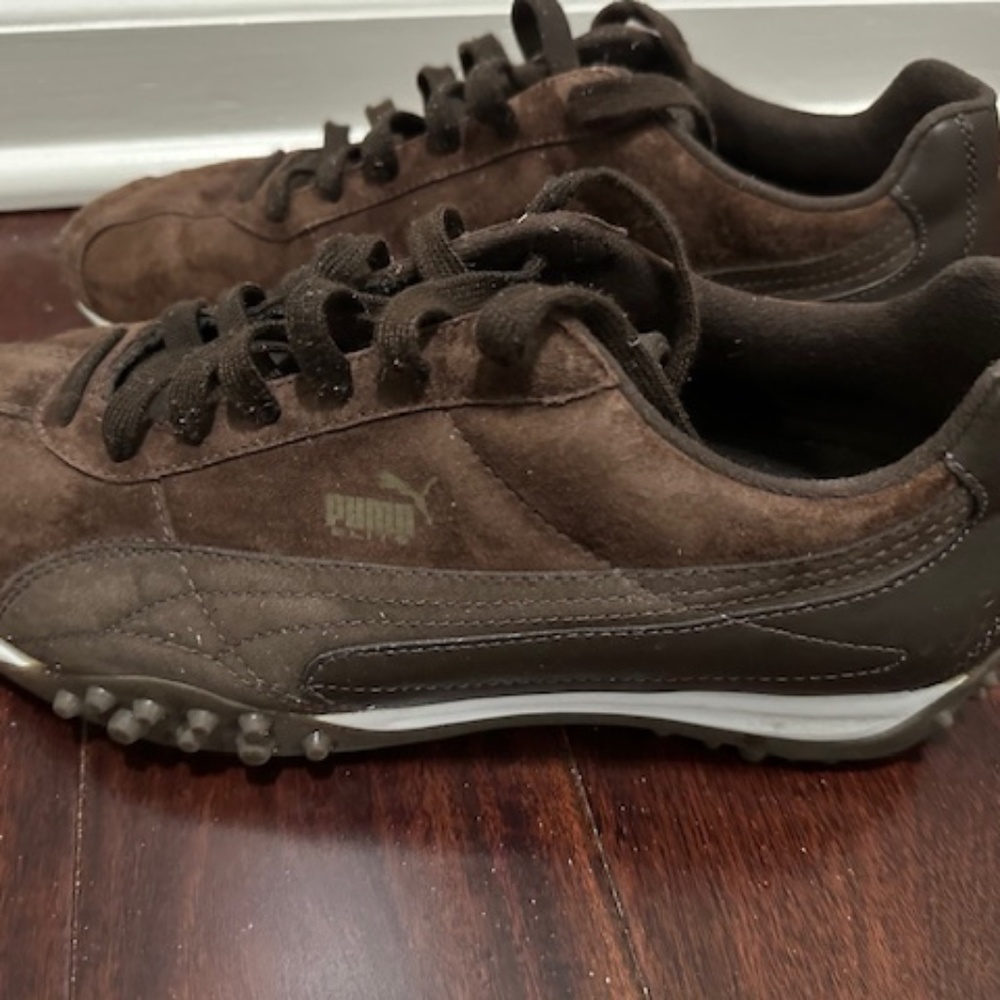Puma Elite Dark Brown Suede Men's Sneakers- Size 11.5